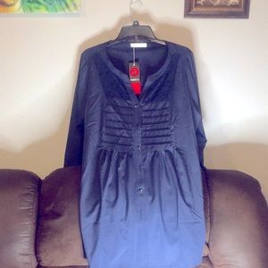 New with tag..Navy blue mid sleeve button down shirt